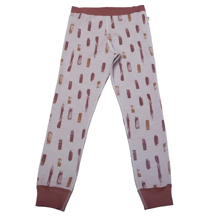 Beige Leggings med Penselstrøgsprint fra Joha