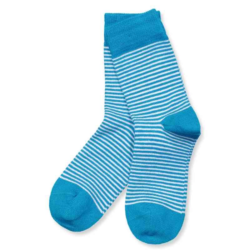 Gestreifte Socken i Turkis - Udsalg hos HouseOfKids