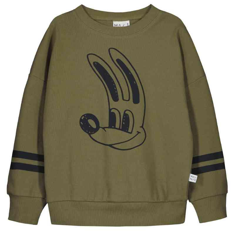 Økologisk Rib Sweatshirt - Grøn i Udsalg