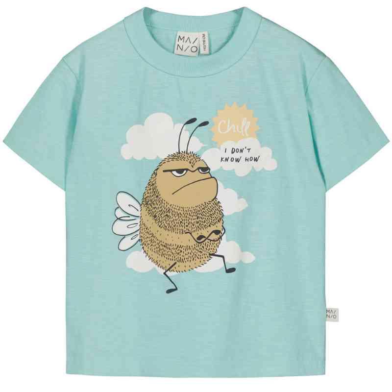 Økologisk Bumblebee T-shirt - Lyseblå på udsalg
