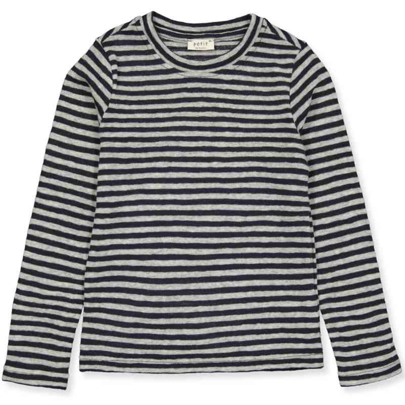 Merinould Bluse til Børn i Charcoal/Dawn Grey Melange