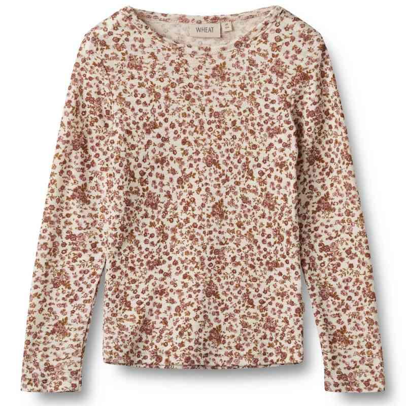 Alfie Merinould Bluse i Creme med Roser - Hurtig Levering!