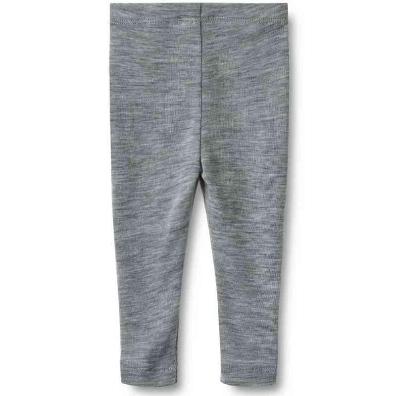 Agi Merinould Leggings i Melange Grå - Fantastisk Tilbud!