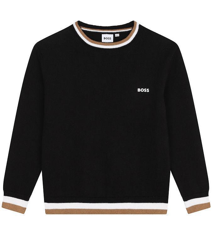 Boss Bluse - Strik - Sort M  Brun Hvid