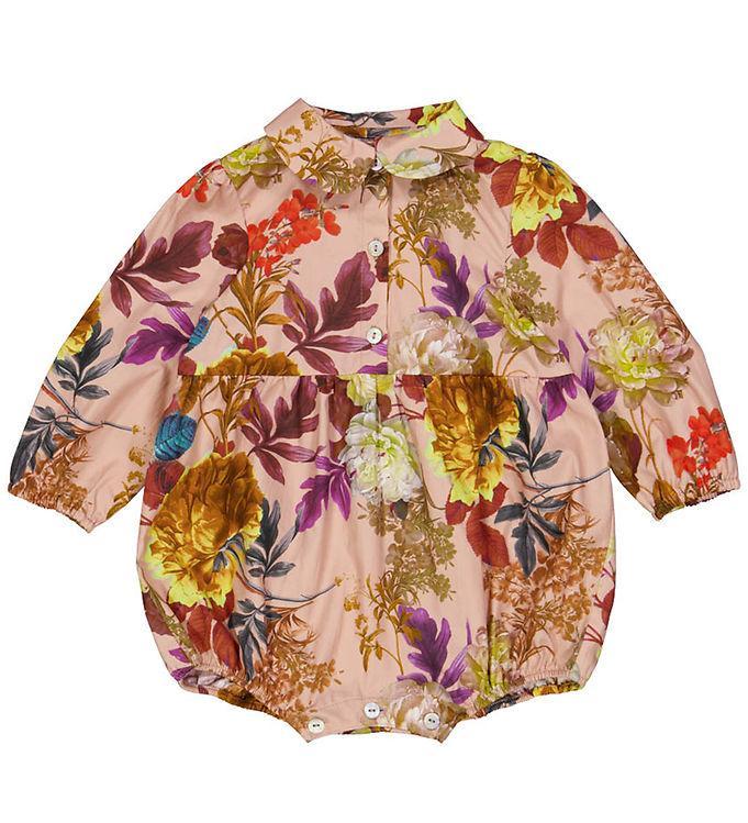 Christina Rohde Body i Støvet Rosa med Blomster - Udsalg!