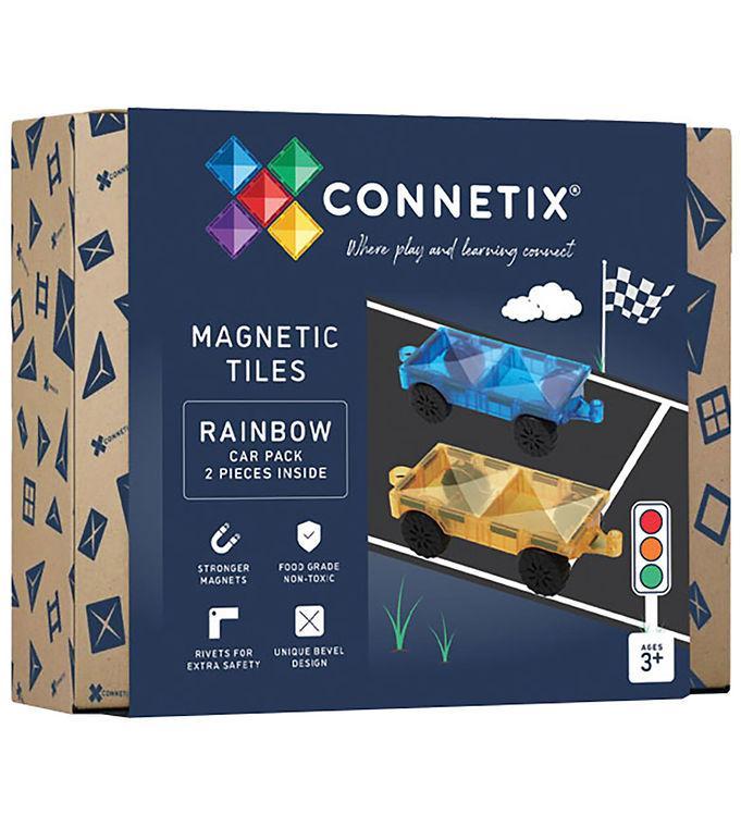 Connetix Magnetsæt -   Dele - Rainbow Car Pack