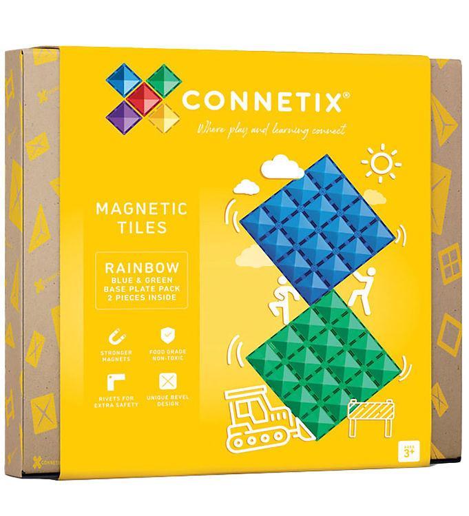 Connetix Magnetplader - 2 Dele i Blå og Grøn