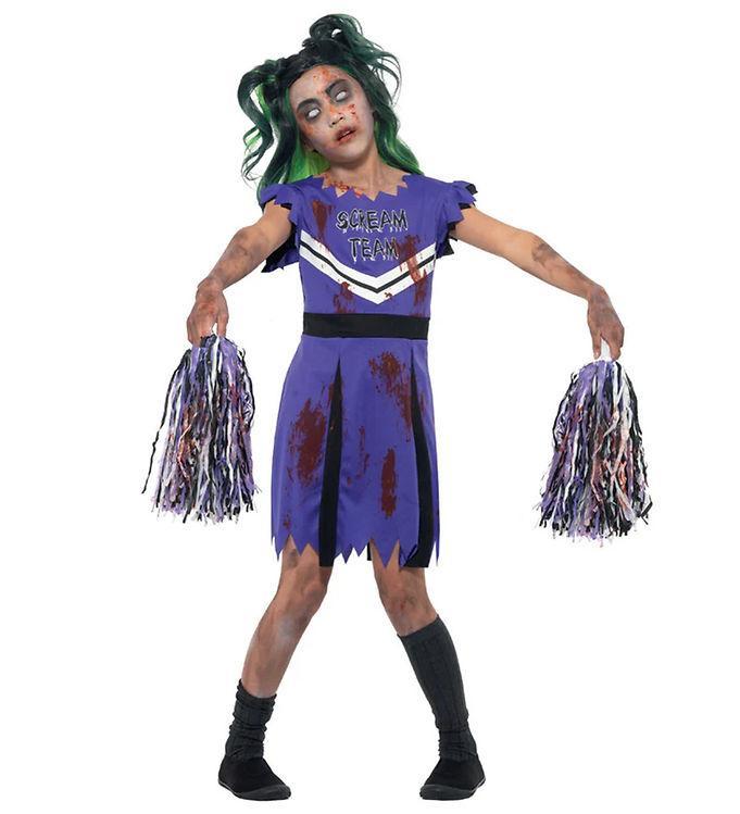 Smiffys Dark Cheerleader Kostume - Lilla og Sort