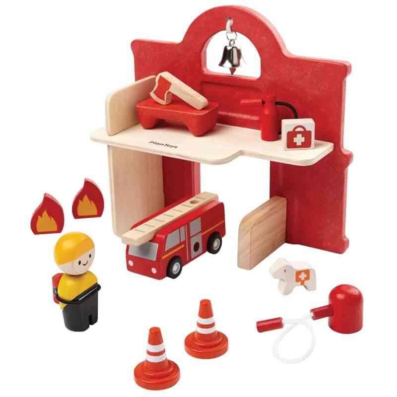 Plantoys - Brandstation - Rød