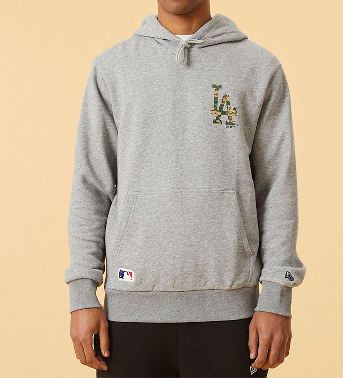 New Era Hættetrøje - Los Angeles Dodgers - Gråmelange tilbud
