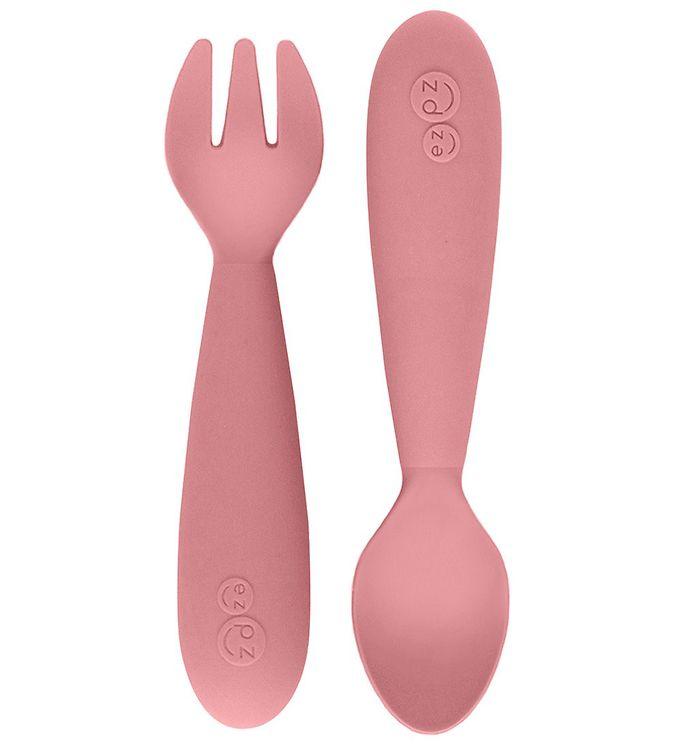 Ezpz Bestiksæt -  -pak - Silikone - Støvet Rosa