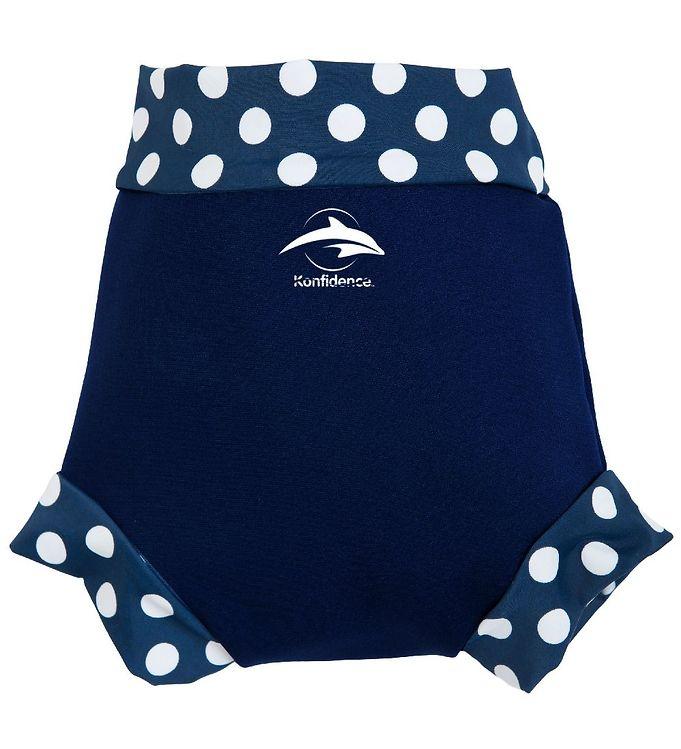 Konfidence Blebadebukser - Uv  - Nappy E-flex - Navy Polka