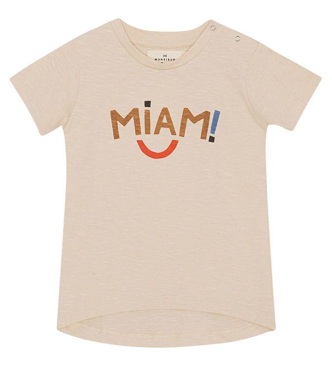 Monsieur Mini T-shirt - Miam - Offwhite på tilbud!