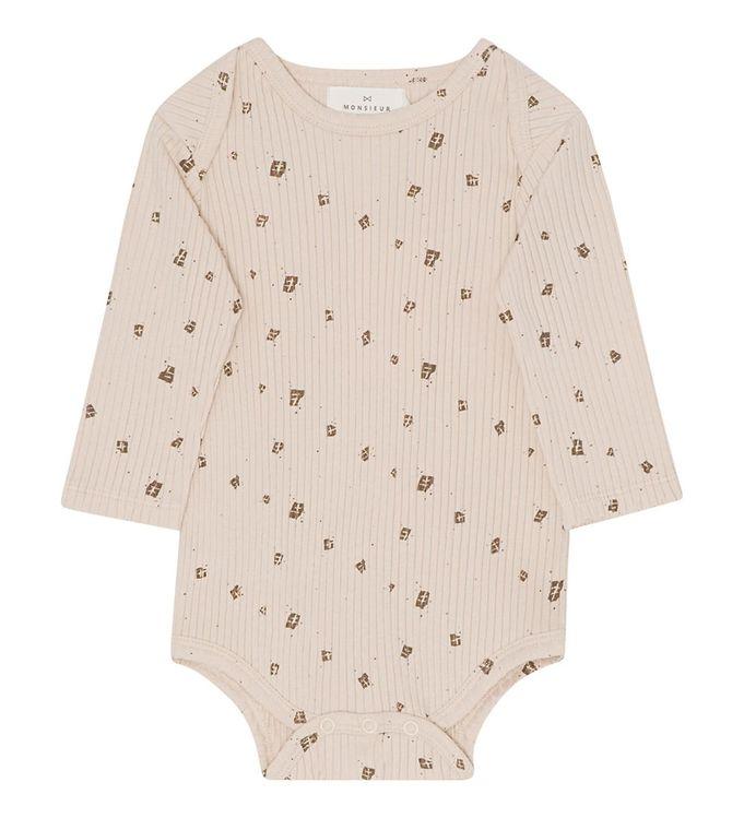 Monsieur Mini Body L æ - Off White M  Chokolade