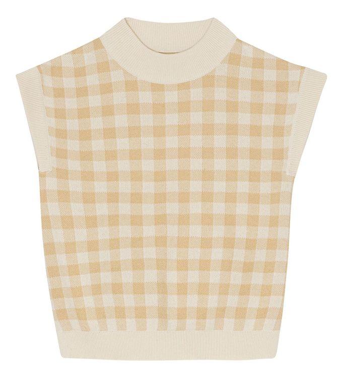 Monsieur Mini Vest - Strik - Gingham - Moss Offwhite