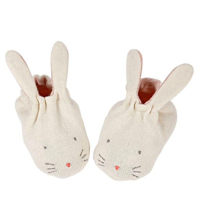 Meri Meri Futter - Peach Bunny Baby Sko til Tilbud