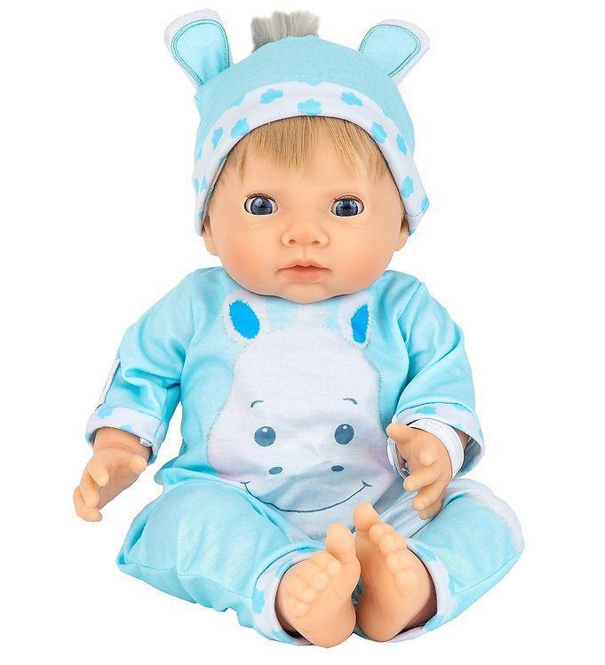 Tiny Treasures Dukke M  Blond Hår - Hippo Outfit
