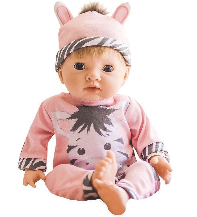 Tiny Treasures Dukke M  Blond Hår - Zebra Outfit