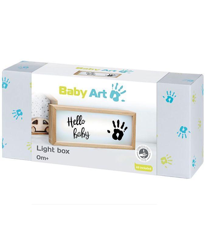 Baby Art Lyskasse M Aftryk i Træ - Tilbud!