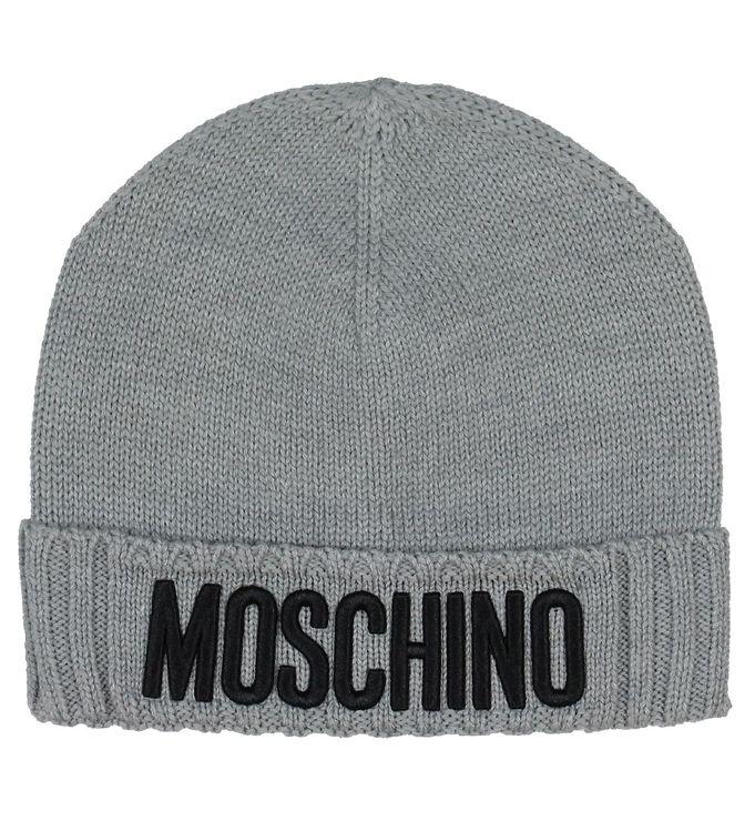 Moschino Hue - Gråmeleret Uld Akrylhue på Tilbud