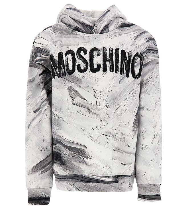 Moschino Hættetrøje - Optical White Grå