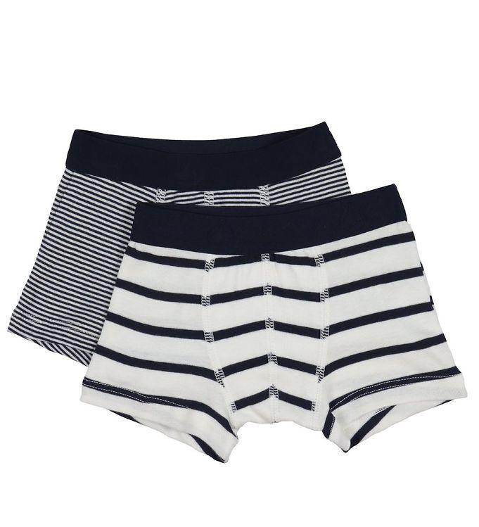 Petit Bateau Boxershorts 2-Pak - Navy Hvidstribet