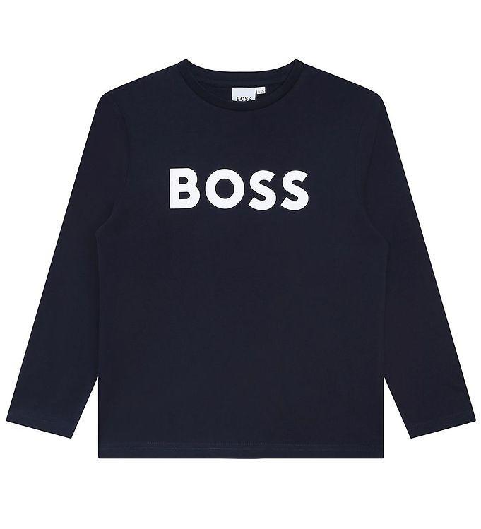 Boss Bluse - Navy M  Hvid