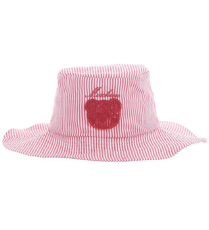 Moschino Bøllehat - Pink Hvidstribet M  Logo