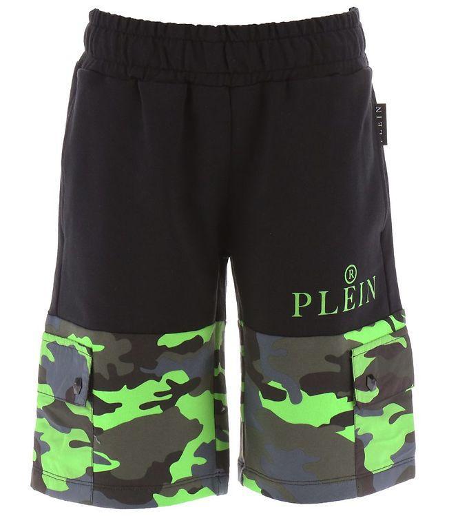 Philipp Plein Sweatshorts - Sort Grøn Camouflage Tilbud!