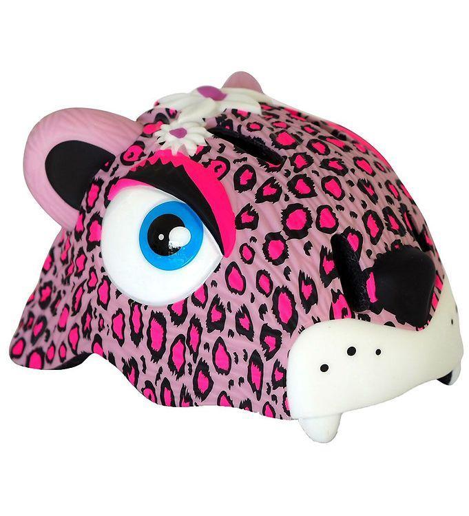 Crazy Safety Cykelhjelm M  Lys - Leopard - Pink