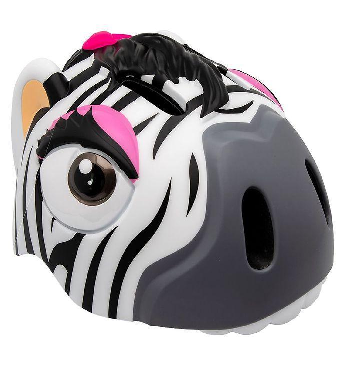 Crazy Safety Cykelhjelm M  Lys - Zebra - Sort Hvid