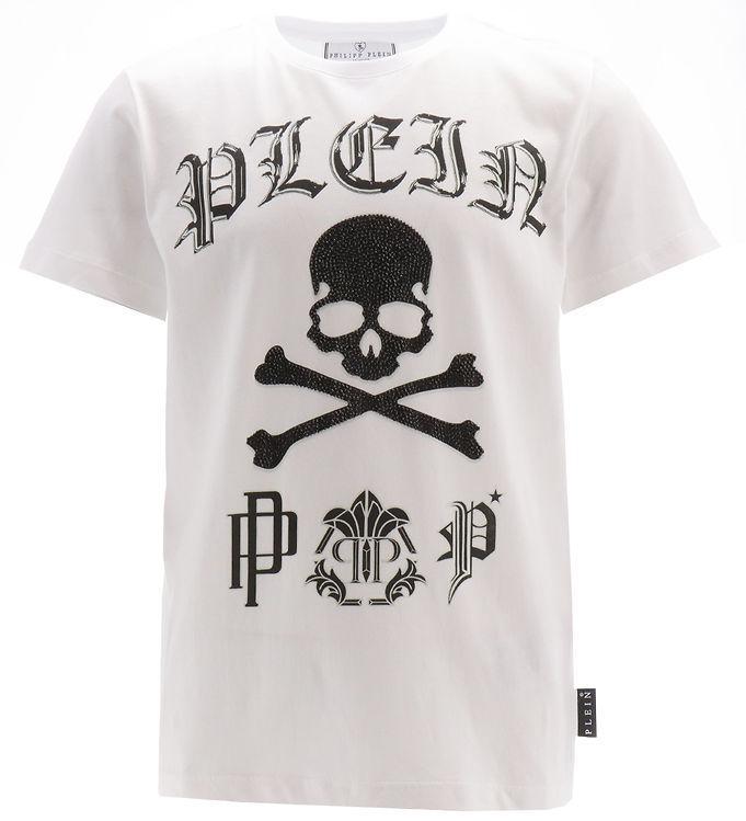 Philipp Plein T-shirt - Hvid M  Sort Similisten