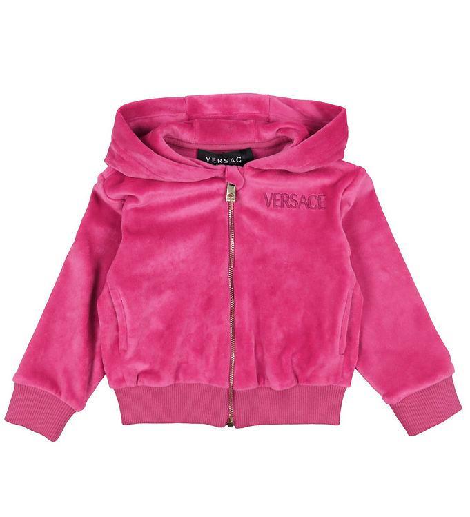 Versace Cardigan - Velour - Fuchsia M  Logo