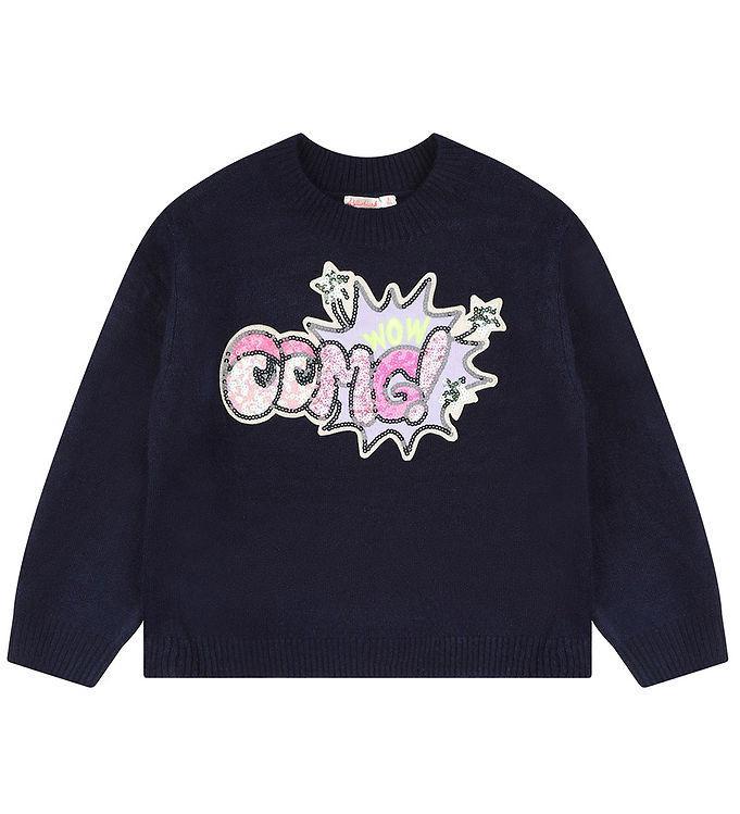 Billieblush Bluse - Strik - Navy M  Palietter
