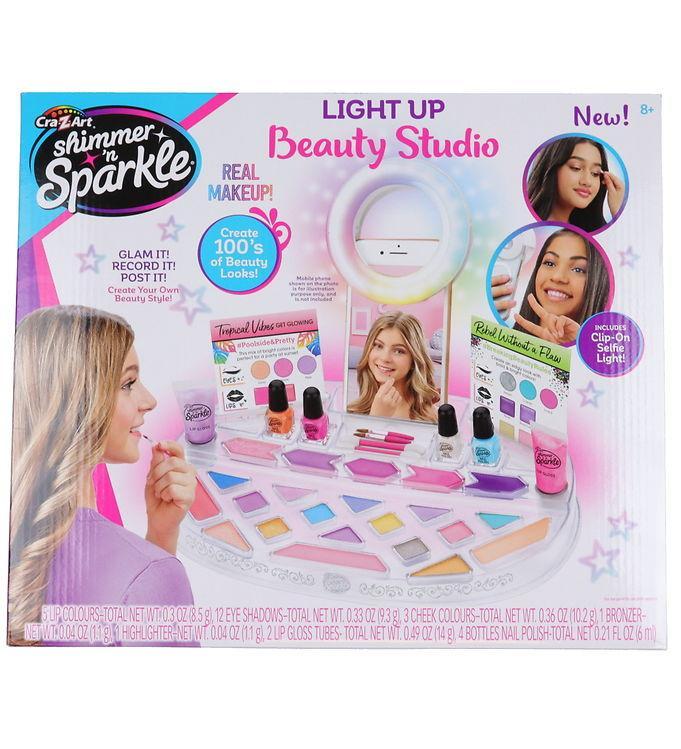 Shimmer N Sparkle Sminkesæt med Lys - Fantastisk Tilbud!