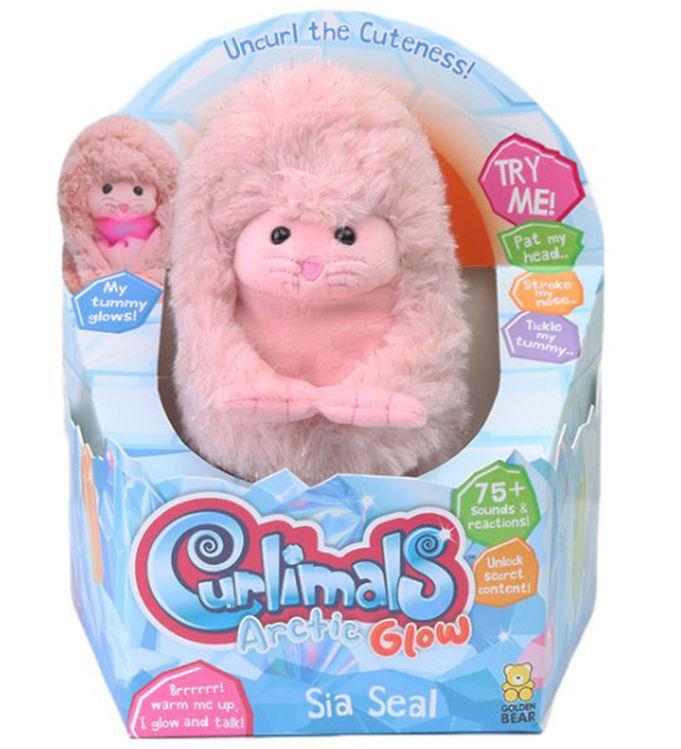 Curlimals Bamse M  Lyd Og Bevægelse - Glow Seal