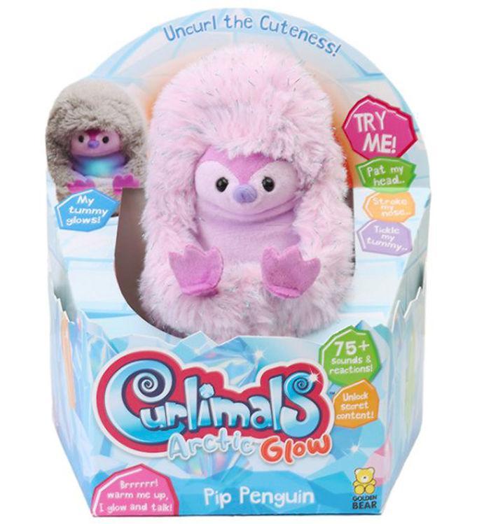 Curlimals Bamse M  Lyd Og Bevægelse - Glow Penguin