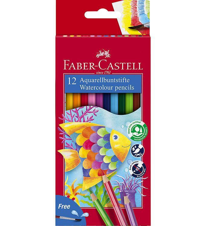 Faber-Castell Akvarel Farveblyanter med Pensel - 12 Stk