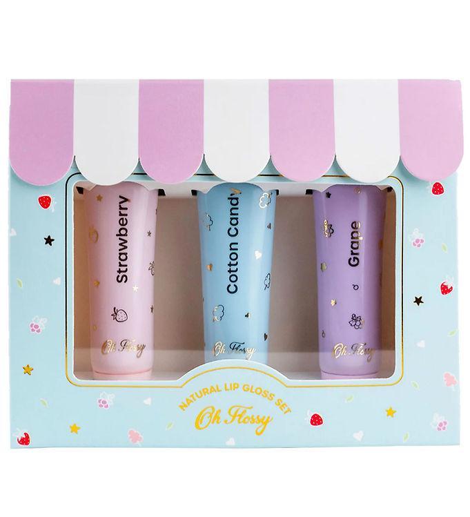 Oh Flossy Lip Gloss -  -pak - Jordbær Candyfloss Grape