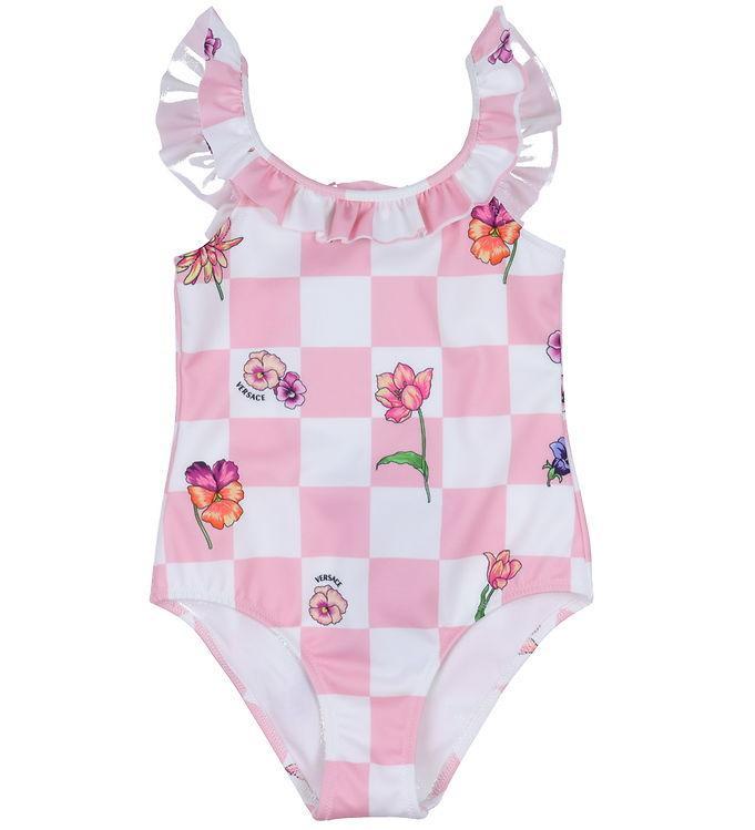 Versace Badedragt - Tutu Pink med Blomsterdesign