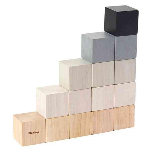 Plantoys - Firkantede Byggeklodser - Pastel