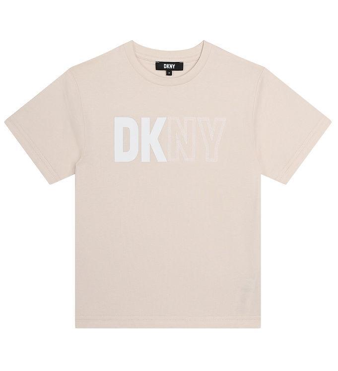 DKNY T-shirt - Creme og Hvid på tilbud!