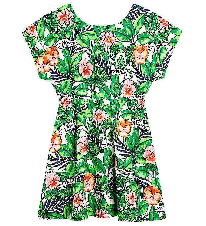 Kenzo Kjole - Mint Green M  Blomster Hulmønster
