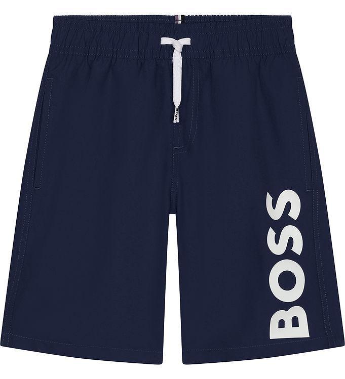 BOSS Badeshorts - Navy og Hvid til børn