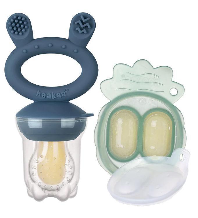 Haakaa Food Feeder M med Frysebakke - Steel Blue