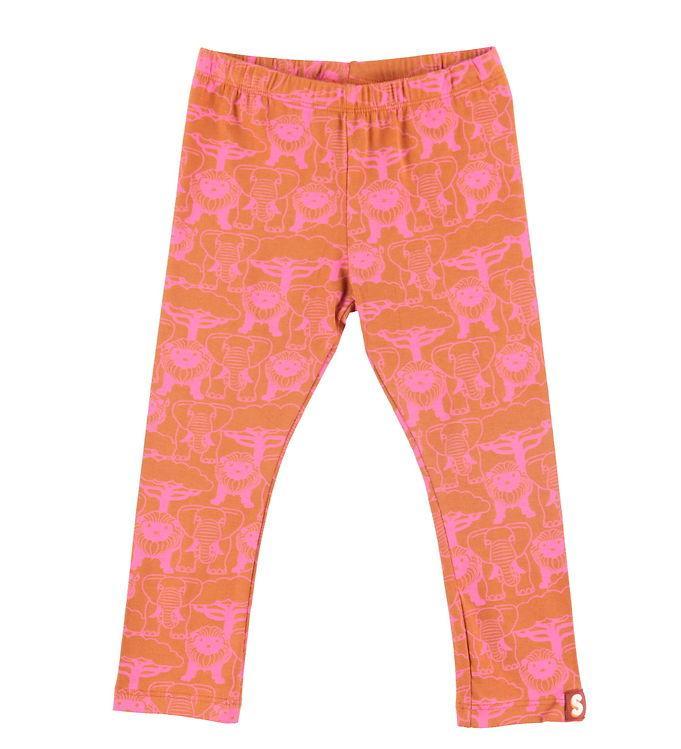 Dyr Cph Leggings - Dyrcheetah i Super Pink Rust Savanne