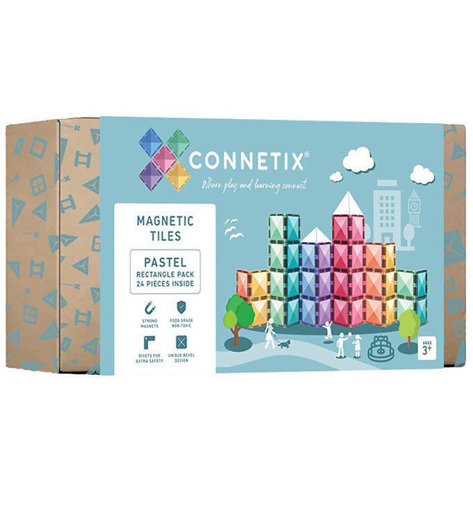 Connetix Magnetsæt - 24 Dele i Pastel Farver