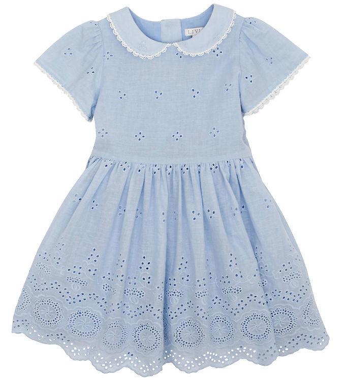 Livly Kjole - Fanny - Embroidery Blue