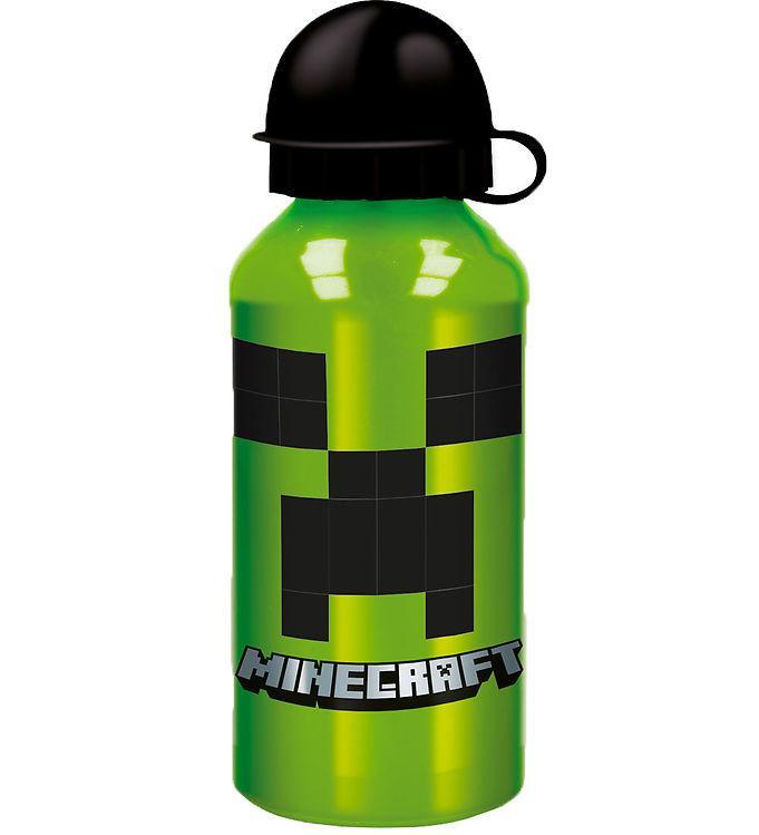 Minecraft Drikkedunk i Aluminium - 400 Ml - Grøn/Sort
