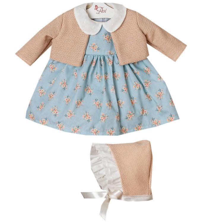 Asi Dukketøj - Leonora - Beige og Blå - Hurtig levering!
